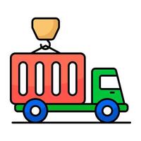 Modern flat design of container lifting vector
