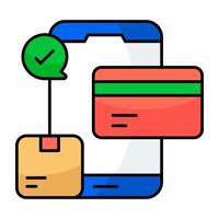 Trendy vectors design of mobile card payment online