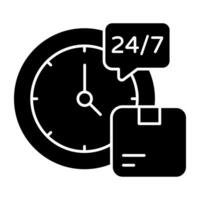 Creative design icon of 24 hr delivery service graphics vector
