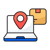 An icon design of online parcel graphic vector