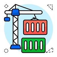 Modern design of container lifting vector