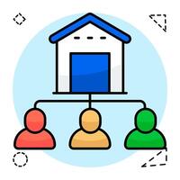 Flat design icon of warehouse manager vector