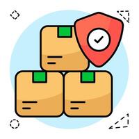 Editable design icon of parcels security vector