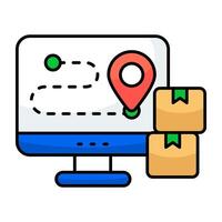 An icons design of online parcel location vector