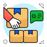 Editable design icons of giving parcel icons vector