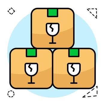 modificable de frágil paquete o empaquetar vector