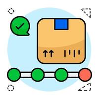 An editable design icon of logistic chats vector