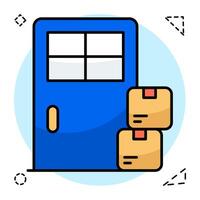 Conceptual design icon of flat door delivery vector