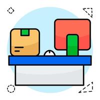 A flat icon of logistic reception vector