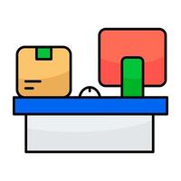 A flat design icons of logistic reception vector