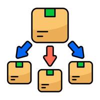 Editable design icon of parcel direction vector