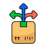 Editable design icon of parcels direction vector