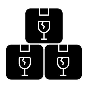 modificable icono de frágil paquete o empaquetar gráficos vector