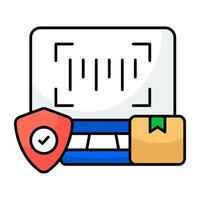 A flat design of online barcode vector