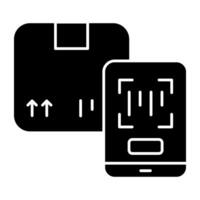 A flat design icon of mobile barcode graphics vector