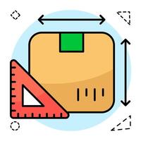 Trendy design of parcel size icons vector