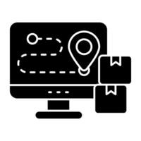An icon design of online parcel location graphics vector