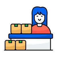 A flat design icon of logistic receptions vector