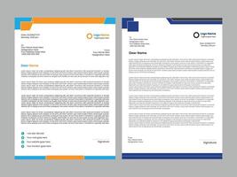Clean and professional corporate company business letterhead template design with colorful and elegant design variation bundle for business vector