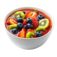 Fresh Fruit Soup with Strawberries, Blueberries, and Kiwi Isolated on Transparent Background png