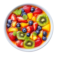 Exotic Fruit Soup with Mixed Berries and Kiwi Infusion Isolated on Transparent Background png