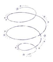 Magic wand swirl doodle. Fairytale element in sketch style. Hand drawn illustration isolated on white background vector