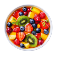 Refreshing Fruit Medley Soup with Tropical Berries and Kiwi Isolated on Transparent Background png