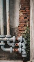 Pipes and valves in an old building photo