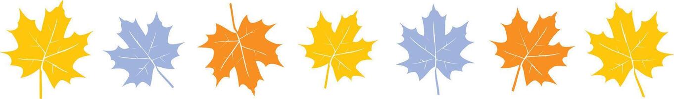Autumn leaves collection border vector