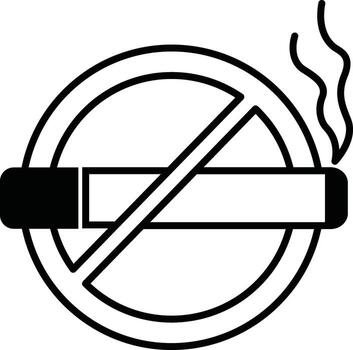 Flat No Smoking Symbol for Print and Digital Use vector