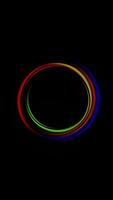 Multi-colored circles animation technology background screen saver. Loading, charging element. video