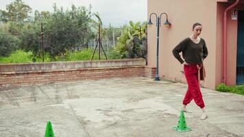 Active Dancer Exercising in Open Space video