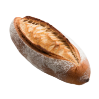 Close-up of a rustic loaf. Crispy crust with visible scoring isolated on transparent background png