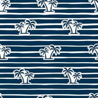 seamless pattern background with palm trees silhouettes on striped vector