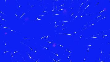 Abstract Real Firework on blue screen chroma key background, 4th of July independence day and new year eve 2025 concept. High quality 4k chromakey slow motion cinematic video