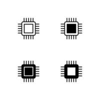 Chip icon set. Processor chip icon. Electronic chip icon. vector