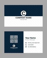 Modern blue corporate business card and name card template design, horizontal layout vector