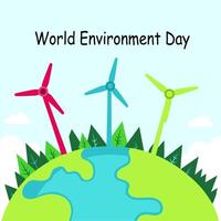2D Rotating Planet World Environment Day Greeting Animated Text with video