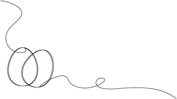 Minimalist continuous line art featuring intertwined elliptical shapes and swirls vector
