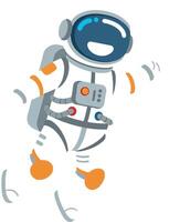 Cheerful astronaut in a playful pose, detailed flat design art vector