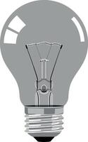 Light bulb illustration in minimal style showcasing intricate filament details in art vector
