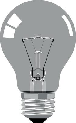 Light bulb illustration in minimal style showcasing intricate filament details in art