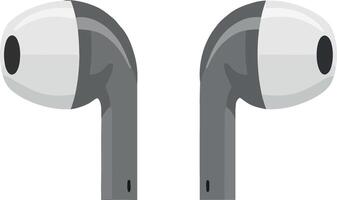 Wireless earbuds in a sleek, modern design, featuring a minimal style, ideal for tech enthusiasts, illustration vector