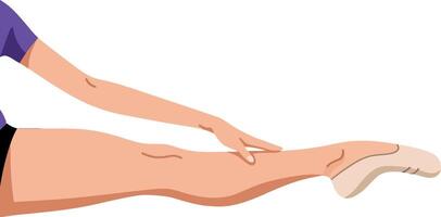 A graceful ballet dancer extending her leg in a perfect pose, flat illustration vector