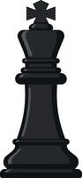 Black king chess piece in a minimalistic design style showcasing elegance and strategy in art vector
