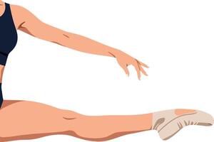 Dynamic ballet dancer executing an elegant leg extension in minimal flat art vector