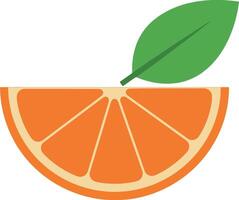 Freshly sliced orange segment with vibrant colors in flat art style vector