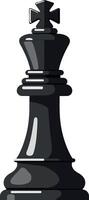 Black king chess piece in a minimal flat design style showcasing elegance and strategy in art vector
