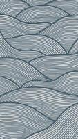 vertical ethnic stylish abstract line art zentangle wavy backdrop blue color on white background vector