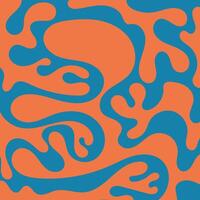 stylish bright retro abstract background, bright blue orange color dynamic groovy backdrop vector
